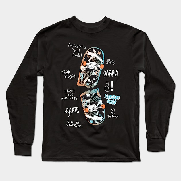 Broken Skateboard Long Sleeve T-Shirt by TomCage